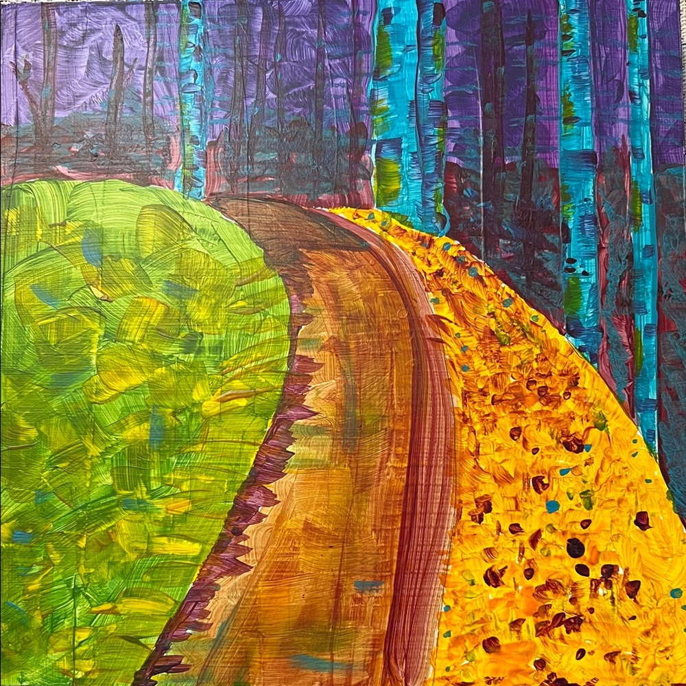 Vibrant Forest Pathway Canvas Art
